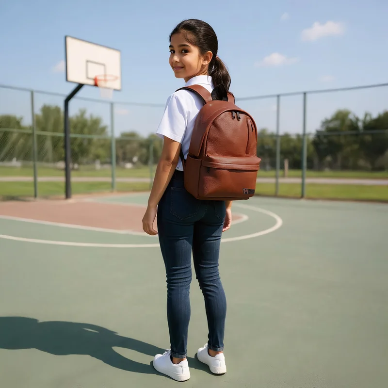 ماست MUST Textured Backpack with Adjustable Shoulder Straps and Zip Closure - 32x17x42 cms